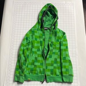 Kids Green Pixel Pattern Hoodie
